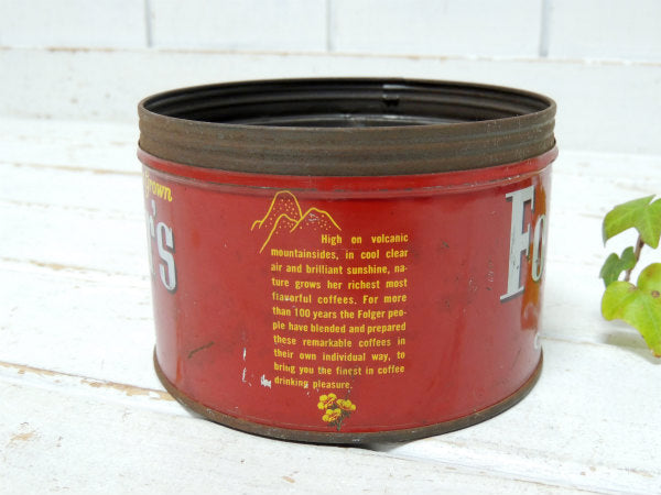 【フォルジャーズ・SF】赤・1959's・ブリキ製・ビンテージ・コーヒー缶・ティン缶・USA
