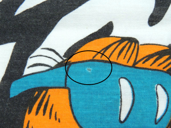 【ガーフィールド】ゼブラ柄・アメコミ・70'sヴィンテージ・ユーズドシーツ(フラットタイプ) USA