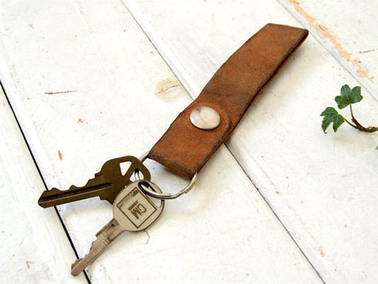 レザー ハンドクラフト 革 GMキー・ヴィンテージ・キーホルダー・USA 鍵2本