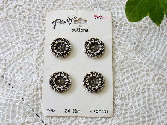 【Pacific Button】デッドストック・アンティーク・ボタン・1シート(4個入り)
