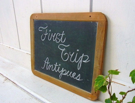 木製の小さなアンティーク・黒板/ブラックボード(両面) USA