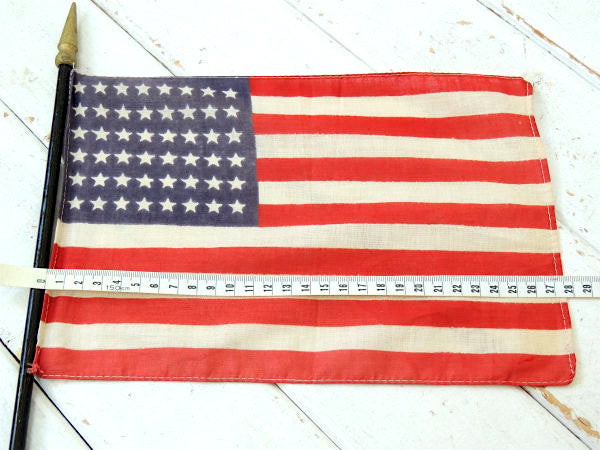 【48★】1912年〜1959年・木製ポール付・アンティーク・星条旗・アメリカンフラッグ・旗・USA