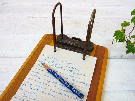 【THE PEERLESS FILE】木製・2つ穴・アンティーク・バインダー/ファイルホルダー