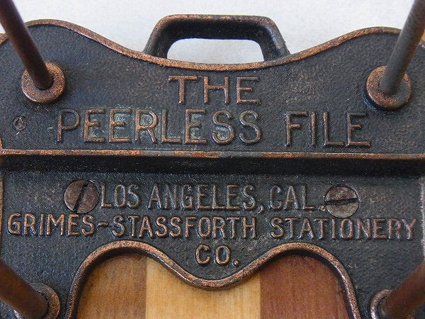 【THE PEERLESS FILE】木製・2つ穴・アンティーク・バインダー/ファイルホルダー