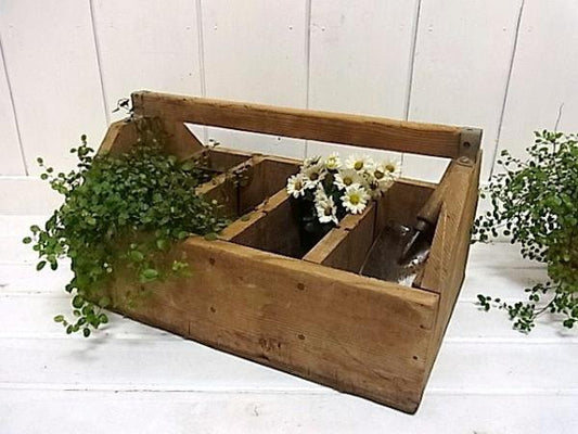 木製 仕切り付き・アンティーク・ツールボックス/キャリーケース・木箱 USA