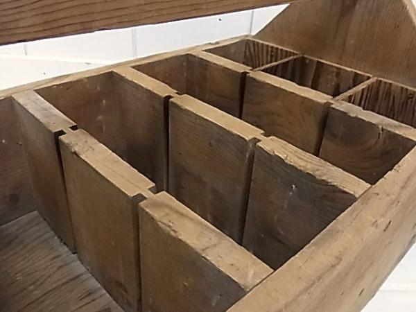 木製　仕切り付き・アンティーク・ツールボックス/キャリーケース・木箱　USA
