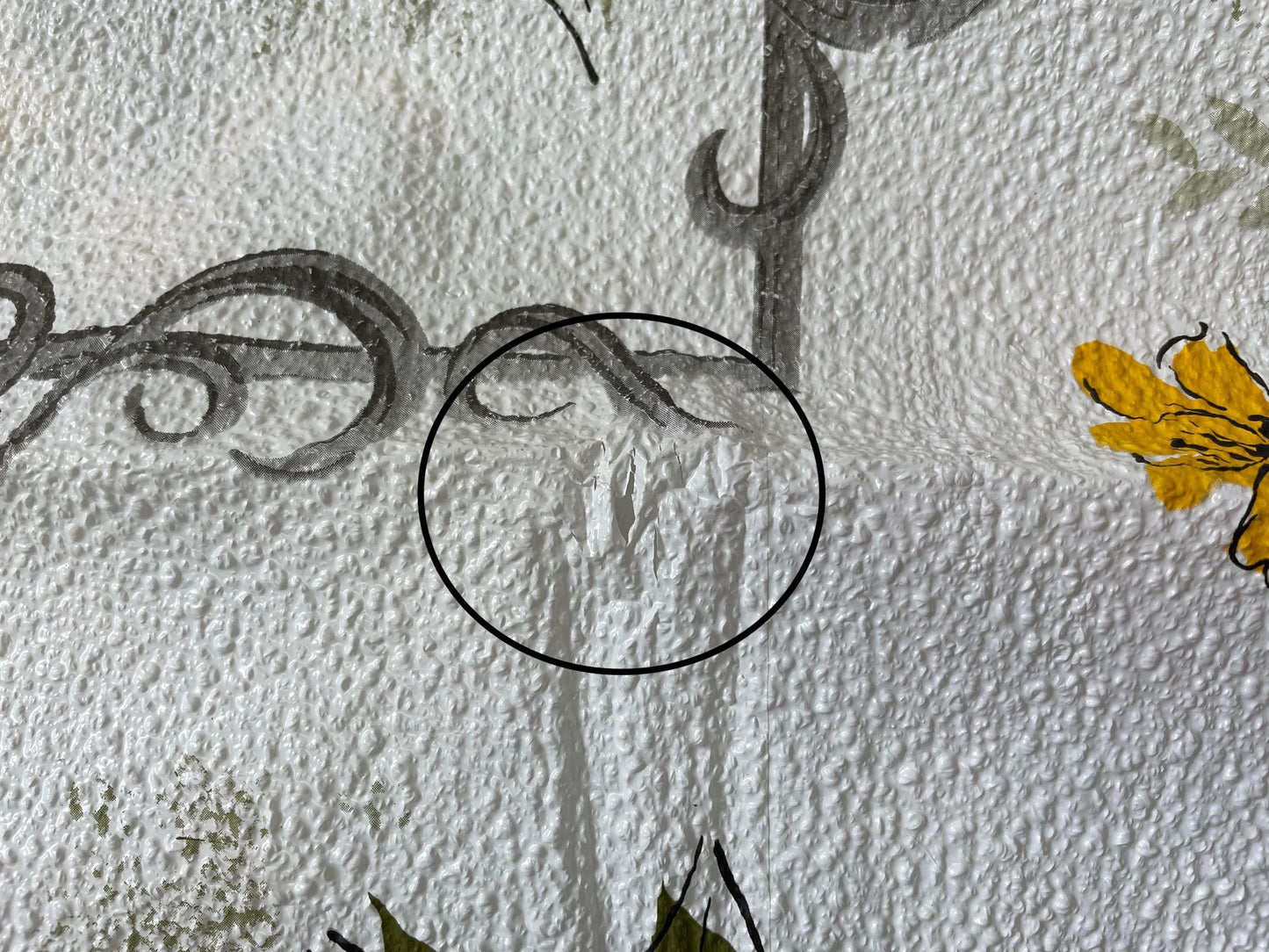 Paradise Mfg Co CALIF 花柄 レトロ デッドストック ヴィンテージ カーテン クロス USA イエロー