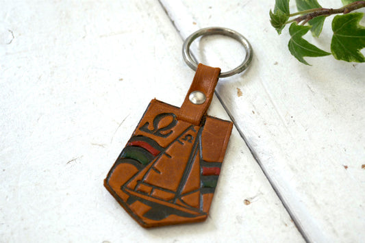 TALLIN Olympic タリン オリンピック 1980's ヴィンテージ ヨット レザー キーホルダー 記念 エストニア