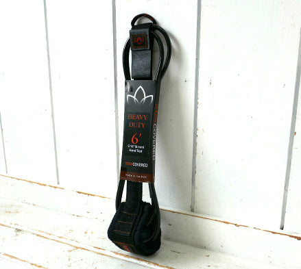 6'HEAVY DUTY ブラック サーフィン リーシュコード USA ステイカバード カリフォルニア