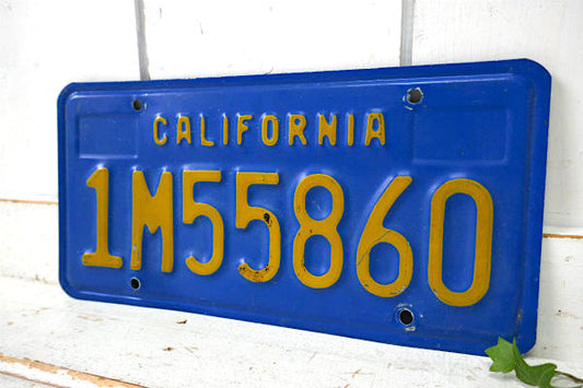 CALIFORNIA カリフォルニア 1M 55860 青色 1969s~ ヴィンテージ ナンバープレート USA アメ車