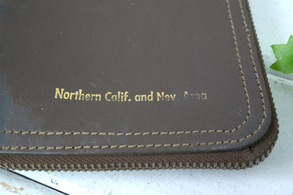 BELL SYSTEM PACIFIC TELEPHONE ベルシステム 電話会社 レザー製 アドバタイジング ヴィンテージ リングファイル 手帳 TALONジップ
