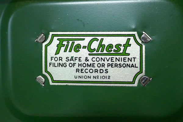 Union Steel Chest Co ブラック×グリーン スチール製 ヴィンテージ ファイルケース 書類ケース USA レコード