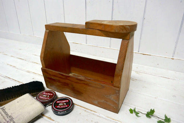 ジョンストン＆マーフィー OLD 木製 ビンテージ 靴磨き ボックス 道具入れ シューケアボックス シューシャイン ツールケース USA