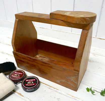 ジョンストン&マーフィー OLD 木製 ビンテージ 靴磨き ボックス 道具入れ シューケアボックス シューシャイン ツールケース USA