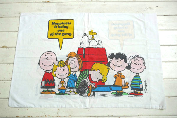 スヌーピー ピーナッツの仲間 ピーナッツギャング ハピネス ７０年代 ヴィンテージ ピローケース 枕カバー アメリカ製