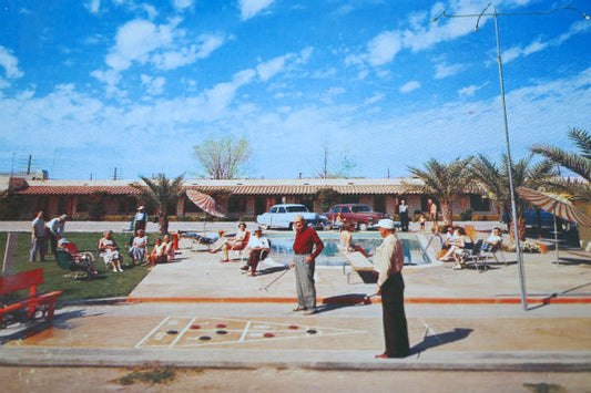 AAA トリプルエー LA MESITA LODGE 1950~1960s アリゾナ州 アメ車 当時 星条旗 フラッグ 風景 写真 ・ヴィンテージ・ポストカード ハガキ・絵葉書・印刷物