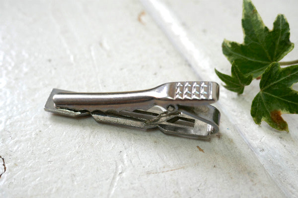 USA ツイスト デザイン×シルバートーン ヴィンテージ タイピン アクセサリー タイバー 小物