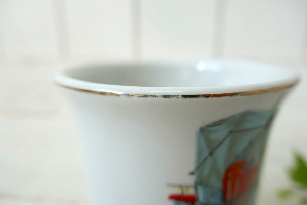 Fiat 1901 フィアット クラシックカー セラミック製 ゴールドトリム ヴィンテージ マスタッシュカップ マグカップ ヒゲ専用マグ