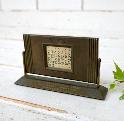 ノスタルジック 真鍮製 アドバタイジング アンティーク デスクカレンダー 卓上カレンダー USA