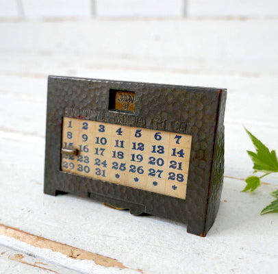 Kronheimer Oldenbusch Co K&O ブロンズ製 OLD 1920's アンティーク デスクカレンダー 卓上カレンダー USA