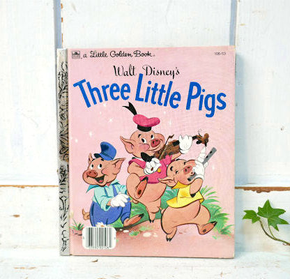 3匹のこぶた The Three Little Pings ウォルトディズニー ヴィンテージ 絵本 USA
