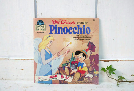 ピノキオ Pinocchio ディズニー レコード付き 70's ヴィンテージ 絵本 ピクチャーブック USA