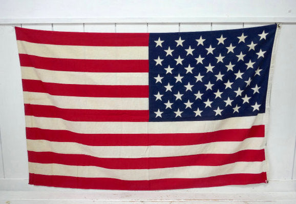 50スター ビッグサイズ コットン製 ヴィンテージ 星条旗 アメリカンフラッグ 旗 インテリア 壁飾り タペストリー USA