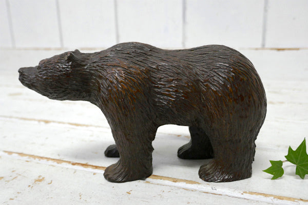 カリフォルニア グリズリー  熊 クマ BEAR 木彫り熊デザイン 樹脂製 ヴィンテージ オブジェ 置物  ドール  アート レジンアート USA