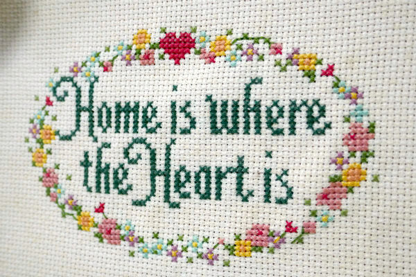 Home is where the heart is 木製 刺繍フレーム カントリー ヴィンテージ サンプラー インテリア ナチュラル USA