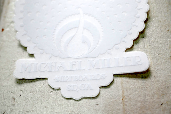 MICHAEL MILLER SURFBOADS マイケルミラー・サーフボード オリジナル ステッカー ホワイト 孔雀 カリフォルニア サン・ディエゴ