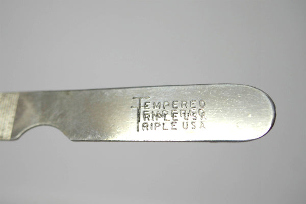 ターコイズブルー ネイティブアメリカン インディアン レザーケース入り ヴィンテージ ハンドミラー 手鏡 爪やすり USA