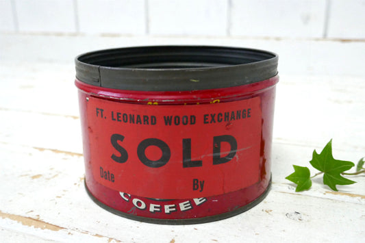 1959's SOLD ステッカー付き フォルジャーズ レッド・ブリキ製・ヴィンテージ・コーヒー缶・coffee 缶 US