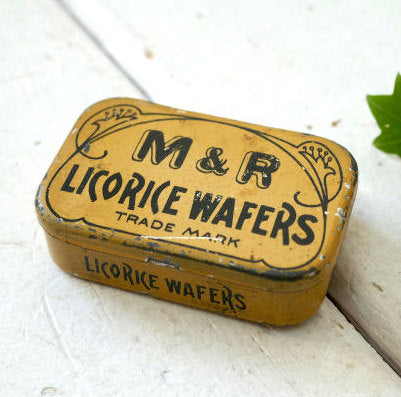 1920's M&R LICORICE 薬 ACME リコリス 甘草 アンティーク&ヴィンテージ ブリキ缶 薬局 ファーストエイド USA