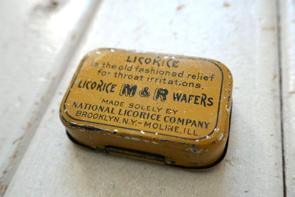 1920's M&R LICORICE 薬 ACME リコリス 甘草 アンティーク&ヴィンテージ ブリキ缶 薬局 ファーストエイド USA