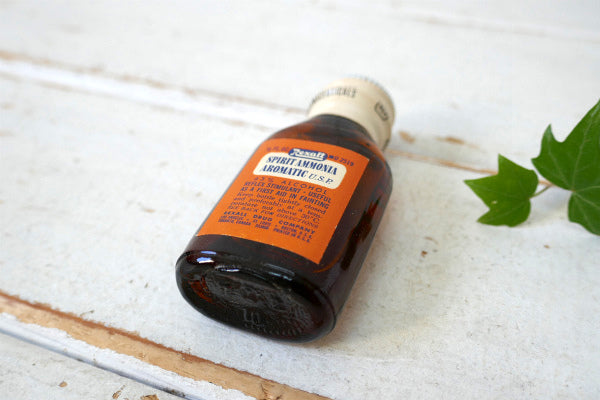 1950’s Rexall レクサル 老舗 薬局 アンモニア ヴィンテージ・ガラス容器 薬瓶 デッドストック