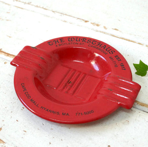 EST 1917 THE WURSTHAUS ケンブリッジ 老舗 レストラン アドバタイジング ティン製 ヴィンテージ 灰皿 アシュトレイ USA