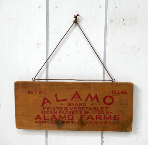 ALAMO FARMS カリフォルニア CALIFORNIA 農園 ファーム ヴィンテージ ウッドプレート 木製 サイン 看板 フルーツ木箱 USA