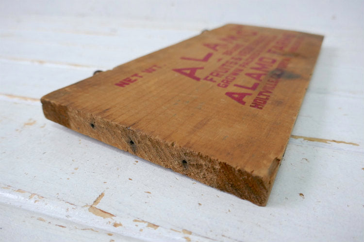 ALAMO FARMS カリフォルニア CALIFORNIA 農園 ファーム ヴィンテージ ウッドプレート 木製 サイン 看板 フルーツ木箱 USA