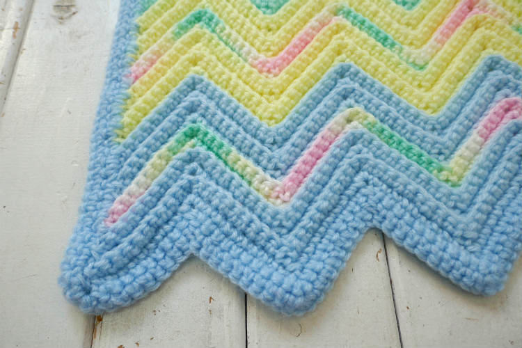 パステルカラー 手編みニット ヴィンテージ ブランケット ひざ掛け ベビーブランケット ハンドメイド USA