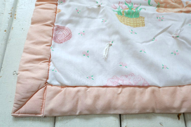 子猫 ネコ ねこ 小花柄 ヴィンテージ ベビーマット ベビーブランケット ブランケット 布団 子供 USA