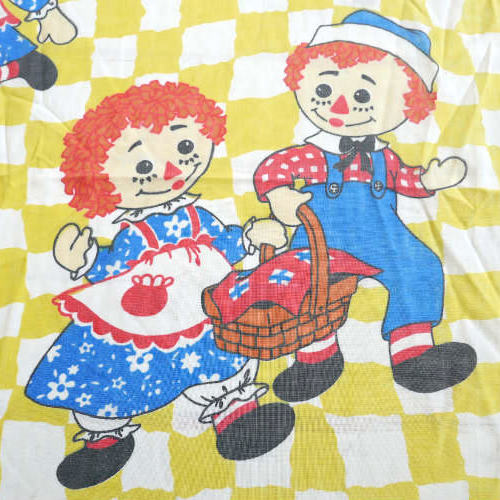 ラガディアン&アンディ イエローチェック 70's ヴィンテージ ユーズドシーツ(ボックスタイプ) USA