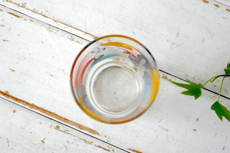 アトミック アブストラクト カラフル 50's ヴィンテージ グラス タンブラー ガラスコップ 食器 USA