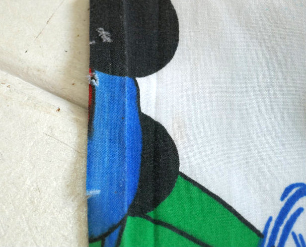 ミッキー&フレンズー ディズニー カラフル 飛行船 ヴィンテージ ユーズドシーツ(ボックスタイプ) USA