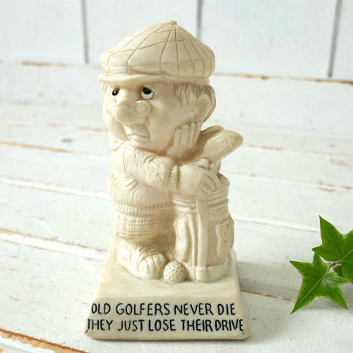 Old golfers never die They just lose their drive ゴルファー ゴルフ 70's ヴィンテージ メッセージドール 人形 ドール USA