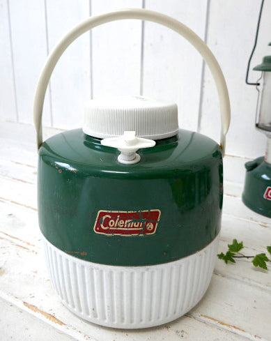 Coleman ロゴ 1984y コールマン ビンテージ ウォータージャグ グリーン キャンプ USA