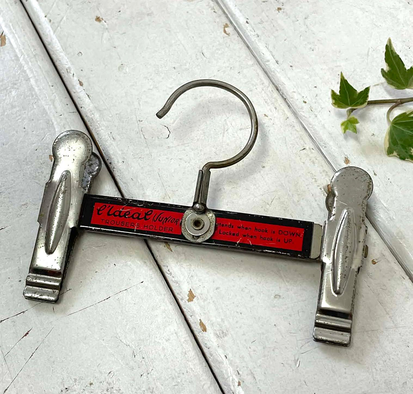 L' Ideal junior ベルギー Parmentier社 メタル製 伸縮式 60's ヴィンテージ パンツハンガー ハンガー