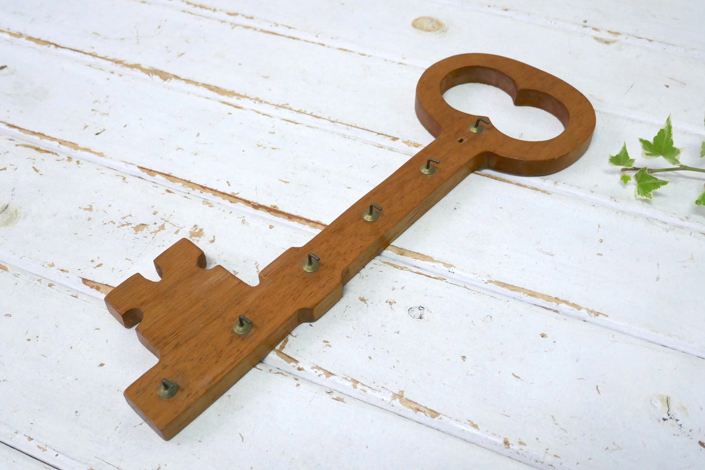 レトロ 鍵モチーフ 木製 壁掛け ヴィンテージ キーフック 鍵フック キーラック USA