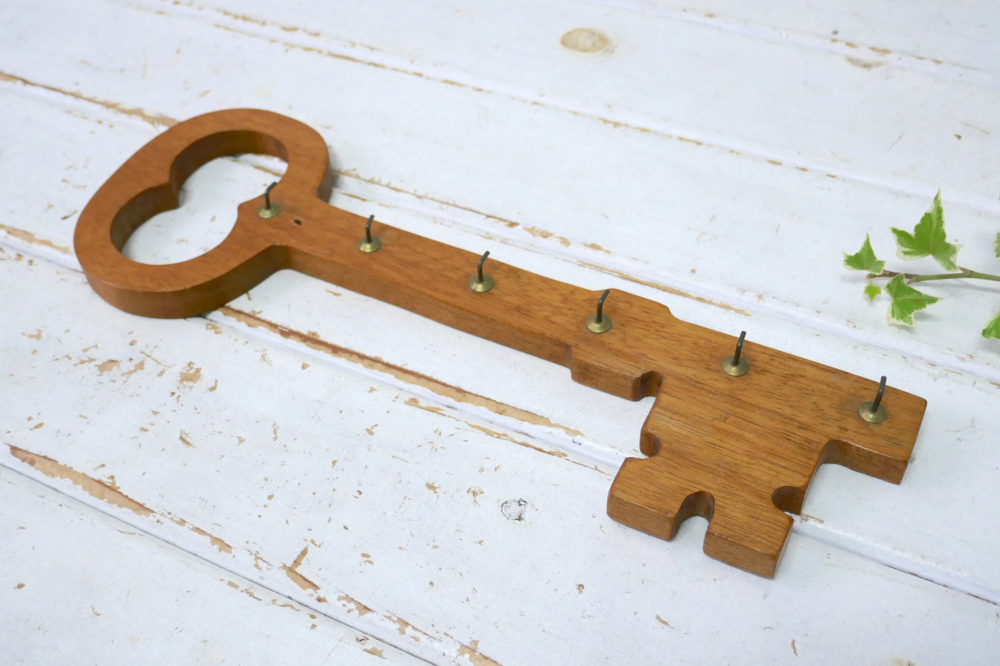 レトロ 鍵モチーフ 木製 壁掛け ヴィンテージ キーフック 鍵フック キーラック USA