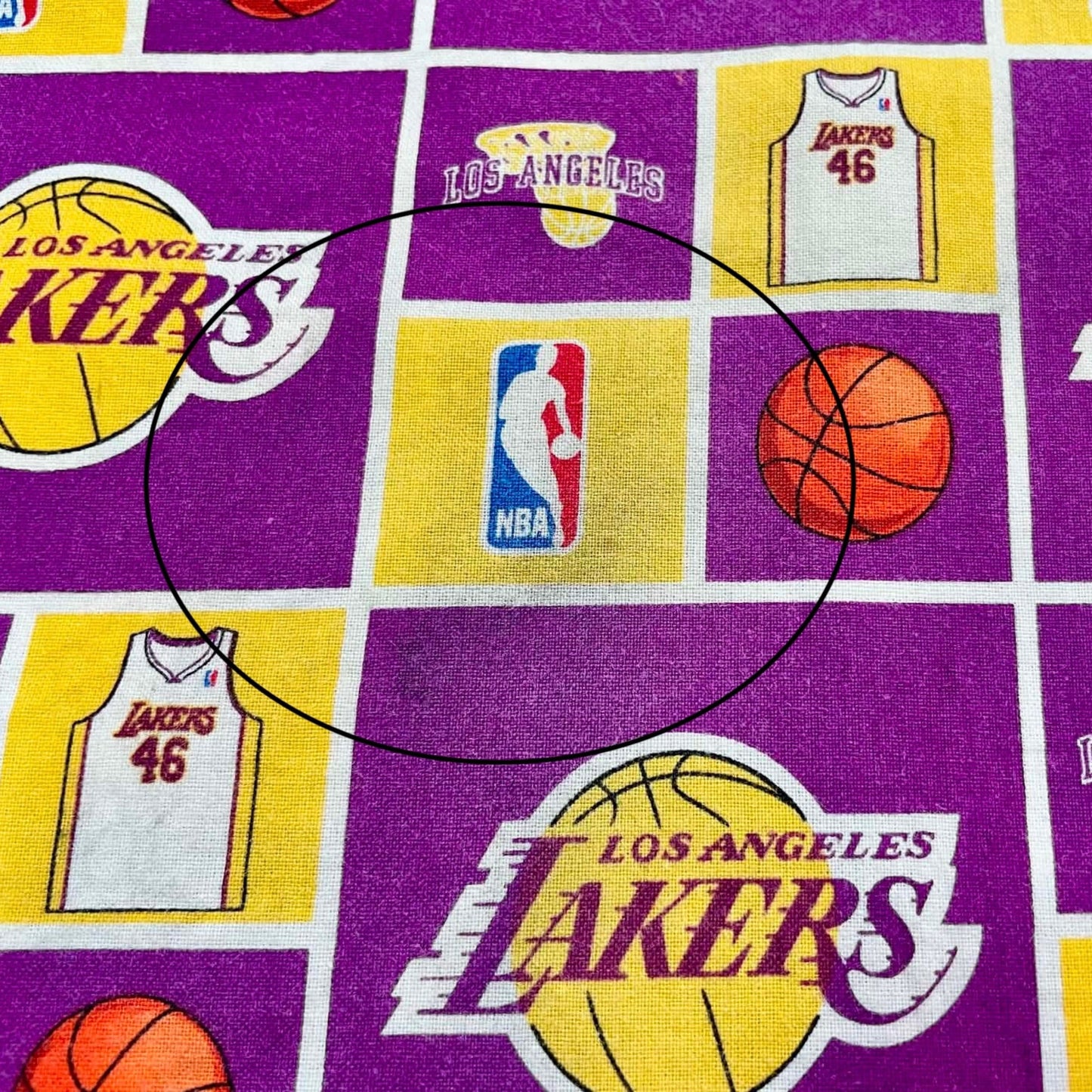 NBA Los Angeles Lakers レイカーズ バスケットボール 公式ライセンス品 USED フラットシーツ(1/2 ) USA