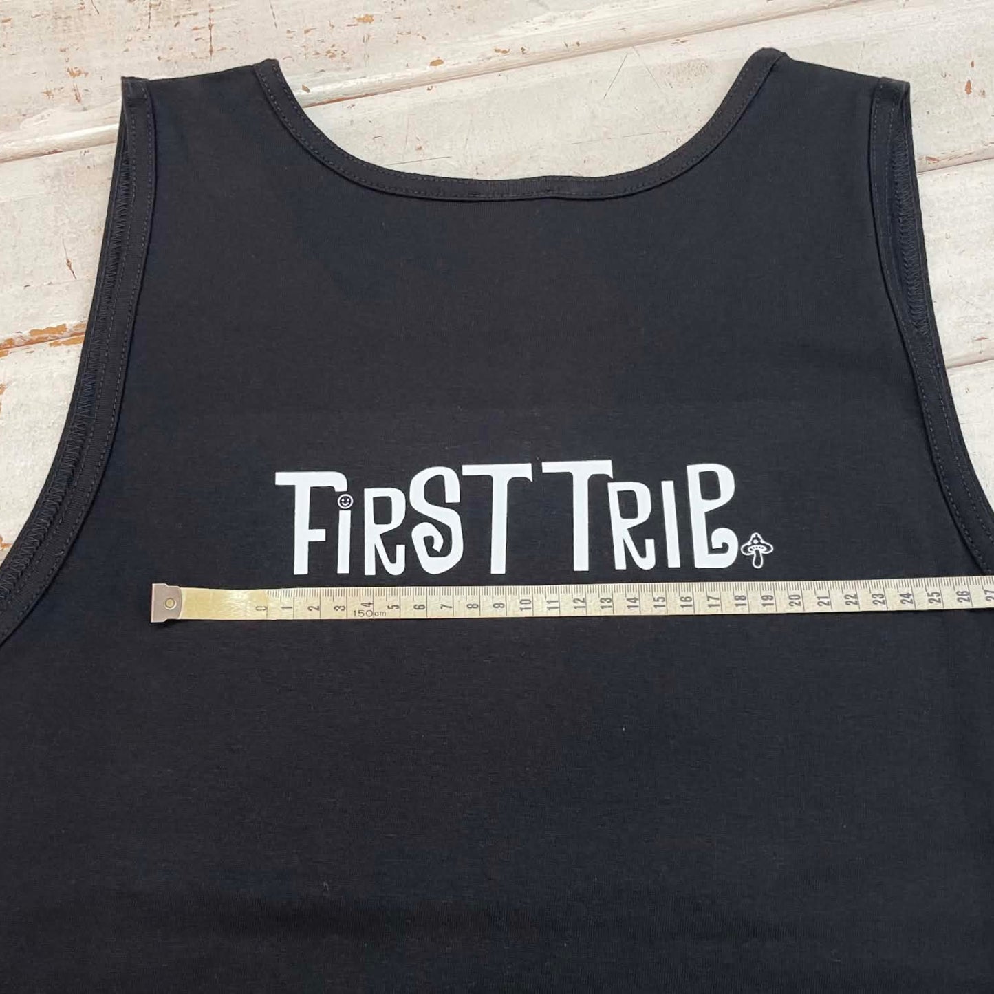 First Trip ファーストトリップ スマイル＆キノコ 60's デザイン ブラック オリジナル タンクトップ 新品 アパレル